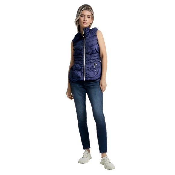 Women’s Puffer MICHAEL KORS Vest Athletic Sweatshirt Zip Front Sleeveless Jacket - Picture 2 of 8